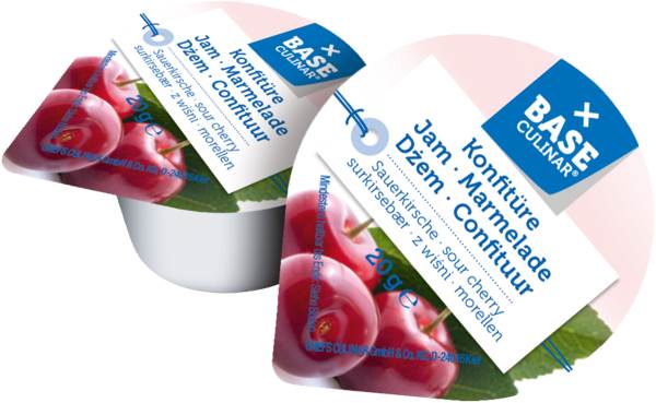 Base Culinar Konfitüre Sauerkirsch, Portionen, 20g, Fruchtanteil 35 % 100 ST/KT