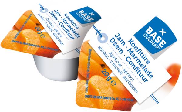 Base Culinar Konfitüre Aprikose, Portionen, 20g, Fruchtanteil 35 % 100 ST/KT