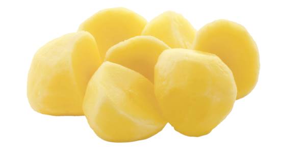 O+G Bio Speisekartoffeln, geschält, halbiert, vorgegart, regional, 4 KG/BT