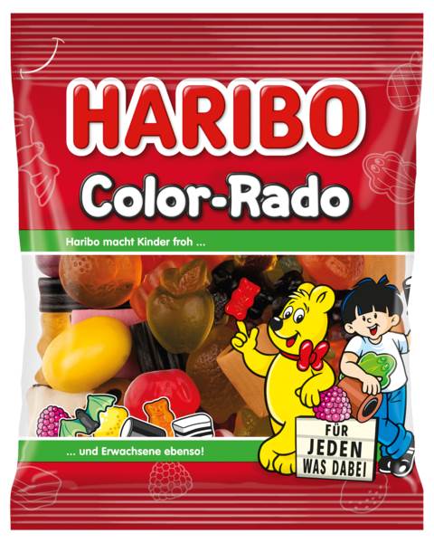 Haribo Color-Rado, Lakritz- und Fruchtgummi-Mischung, 100 G/BT