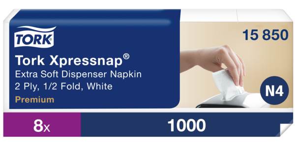 Tork Xpressnap Spenderservietten, weiß, 21,3x16,5cm, N4, 1000 Stück, (15850) 1 PK