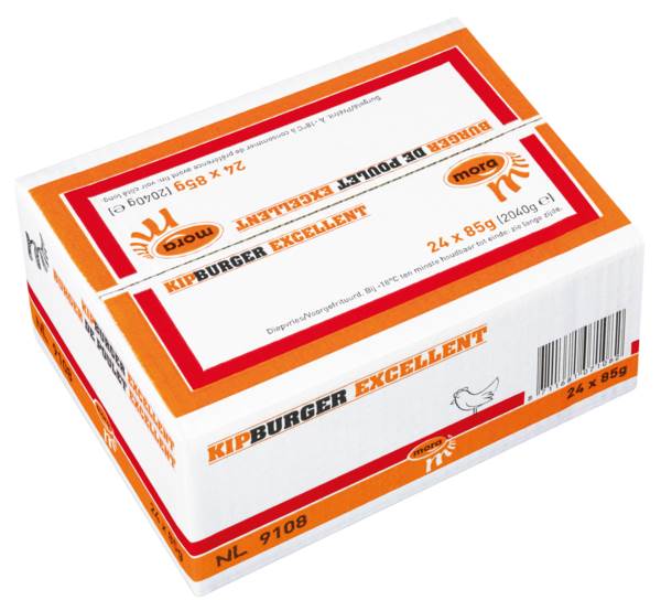 DV Mora kipburger excellent 85gr, ovengeschikt 24 ST/DS