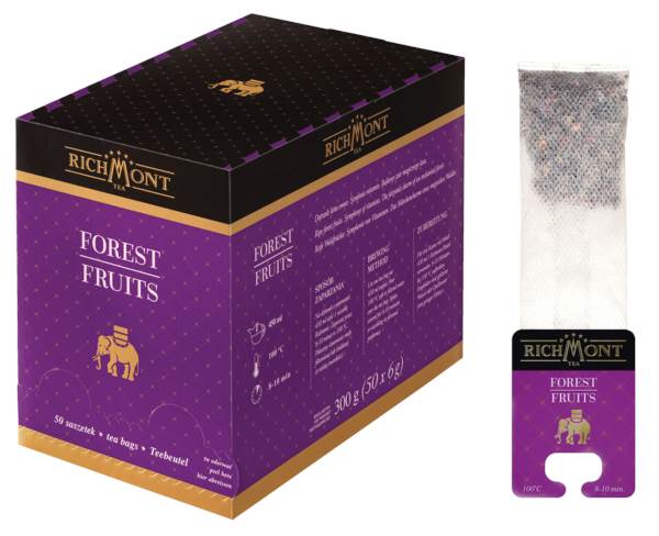 Richmont Herbata Forest Fruits 50x6g 50 TB/PA Czarny bez, hibiskus, słodk.liście jeżyny, aromat trusk.-śmietank. truskawki