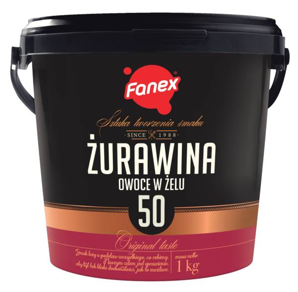 Fanex Żurawina owoce w żelu, 1 KG/WD