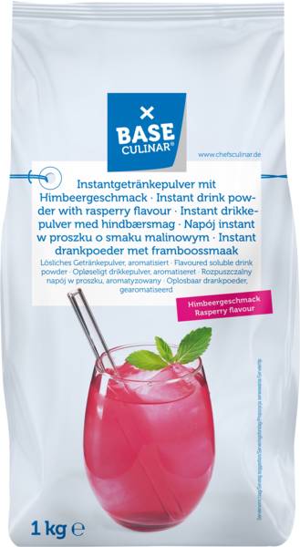 Base Culinar Getränkepulver Himbeer, für ca. 11 Liter, 1 KG/BT