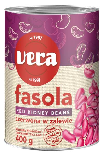 Vera Fasola czerwona, 400 GR/PS masa netto po odcieku: 240g