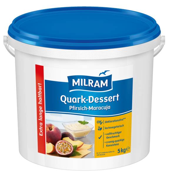 Milram Quark-Dessert Pfirsich-Maracuja, min. 14,8% Fett i.Tr., 5 KG/EI