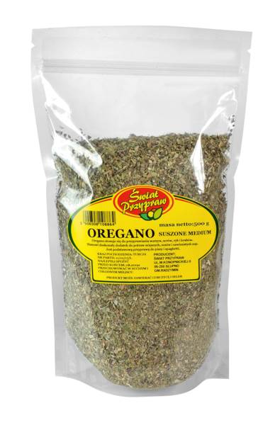 Świat Przypraw Oregano suszone, mieszanka przypraw 500 GR/PA skład:oregano,oliwka,mirta