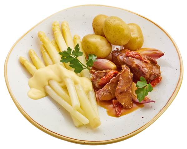 TK Block Menü Kalbsbäckchen, in Sauce mit Schalotten, 12 x 280 g, 280 G/PO Sous vide gegarte Bäckchen in einer feinen Rahmsauce mit Tomaten und Schalotten
