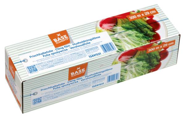 Base Elements Folia spożywcza, rolka w pudełku 300m, szerokość 29cm, grubość 12 mikronów 300 M/RL