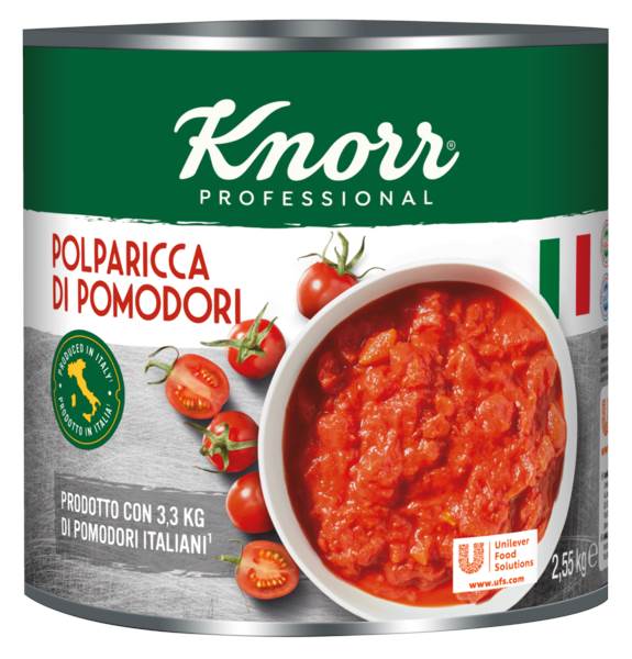 PL Knorr Polparicca di Pomodori, pomidory pokrojone w kostke w soku. 2,55 KG/PS