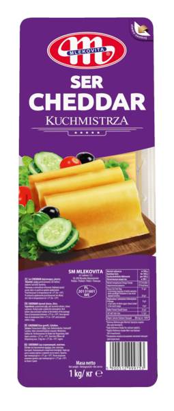 Mlekovita Ser Cheddar w plastrach 1kg 1 KG/PR
