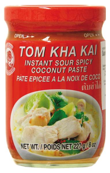 Cock Pasta Tom Kha Kai do zupy, kwaśno-pikantna pasta kokosowa 227 GR/SŁ