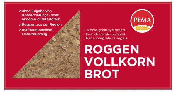 Pema Roggen-Vollkornbrot, 2er Portion à 50 g, 10 PO/PK