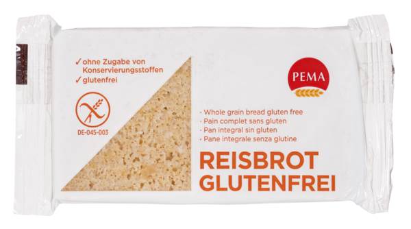 Pema Glutenfreies Vollreisbrot im Brotkörbchen,  2er Portion à 50 g, 10 PO/PK