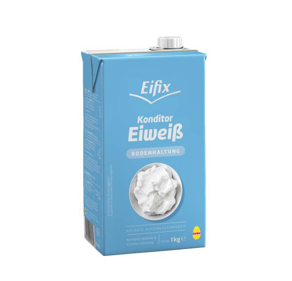 Eifix Konditor-Eiweiß, pasteurisiert, flüssig, aus Bodenhaltung, 1 KG/PK