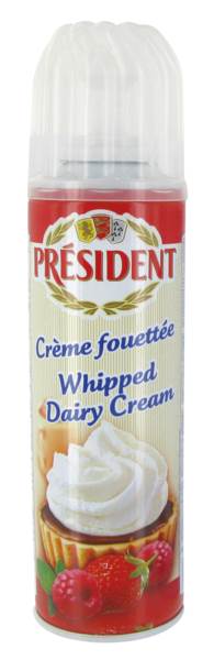 President Bita śmietana w sprayu, 20% tłuszczu, słodzona, 250 GR/ST