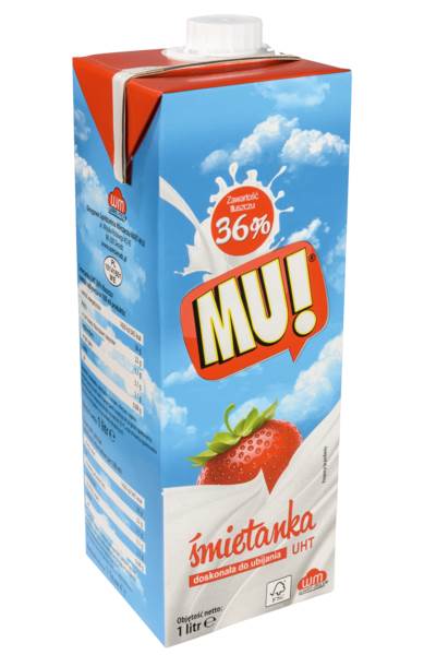 Sieradz MU! Śmietanka, 36% tłuszczu, UHT, 1 L/PA
