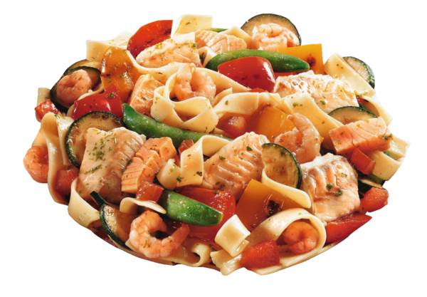 TK Frosta Combi Classe MSC Fischpfanne Kreta, 1,5 KG/BT Bandnudeln, MSC-Wildlachs,-Alaska-Seelachs, -Shrimps, Gemüse und Kräutern
