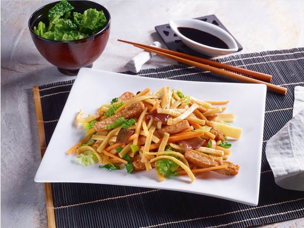TK Frosta Bami Goreng vegan, 1,5 KG/BT nach indonesischer Art, Bandnudeln, Sojaeiweiss, Gemüse exotisch gewürzt