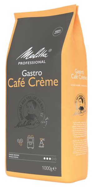 Melitta Gastronomie Kaffee Crème, ganze Bohne, 100% Arabica, ausgewogen, (601) 1 KG/BT vollmundig, für Vollautomaten, identisch zu Monte D'Oro