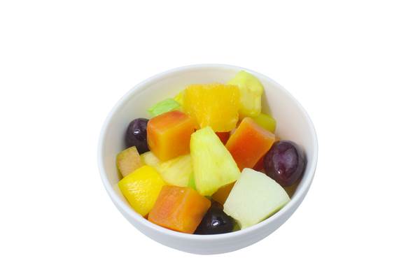 O+G Obstsalat Gomera, 5kg, 1 EI Apfel rot+grün,Ananas,Papaya,dunkle Trauben,Honigmelone,Mango,Cantaloup.,Orangen