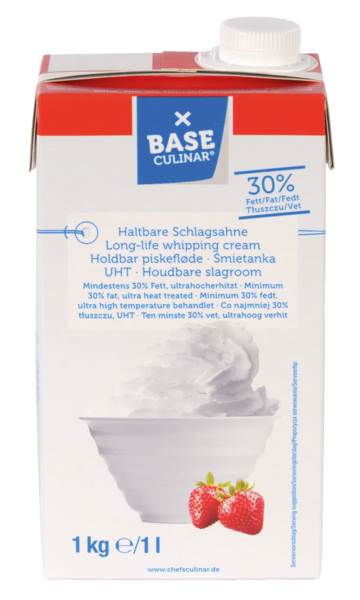 Base Culinar H-Schlagsahne, 30 % Fett, mit Drehverschluss, 1 KG/PK ungekühlt haltbar