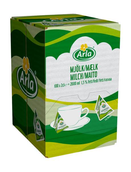 Arla H-Milch-Portionen, 1,5% Fett, 20g, 100 ST/KT ungekühlt haltbar