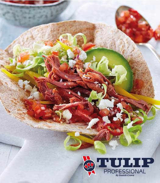 TK Danish Crown Professional Pulled Pork, fix+fertig, 1 KG/BT Schweinebratenfl., mariniert, gegart und zerkleinert