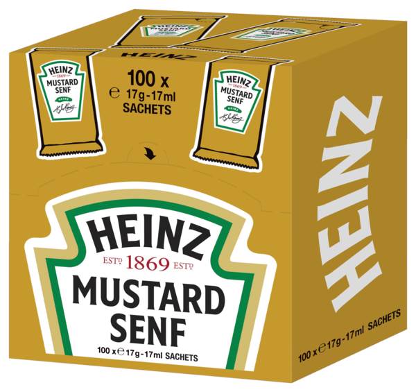 Heinz Senf mittelscharf, Portionen, 17ml, 100 ST/KT