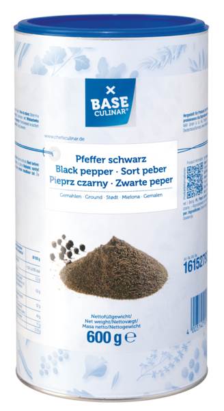 Base Culinar Streudose Pfeffer schwarz gemahlen, 0,6 KG/DS