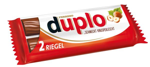 Ferrero Duplo, Schokoriegel mit Waffeln und Nougatcréme, 2er Pack, 36 G/RG