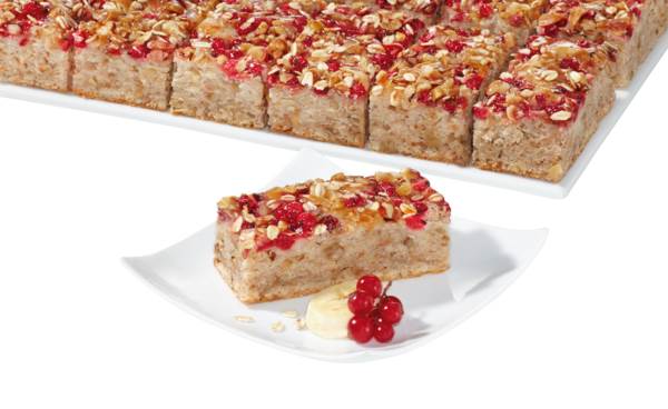 Mr Erlenbacher Chlebek bananowy, 12 porcji, z orzechami, udekorowany porzeczkami i polewą 1150 GR/ST