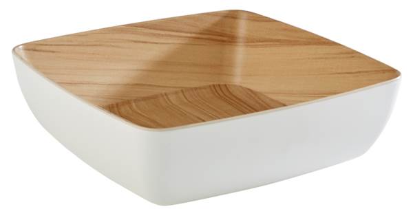 APS Schale Frida, 2,65 l, 25 x 25 cm, H 7,5 cm, Melamin, weiß/holz 1 ST
