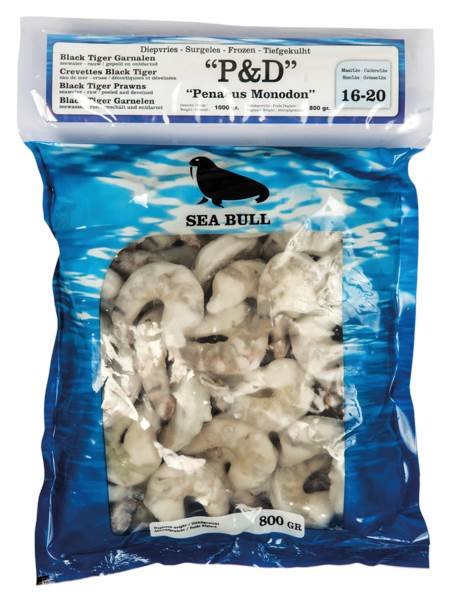 DV garnalen Black Tiger 16/20, gepeld 1 KG/ZK