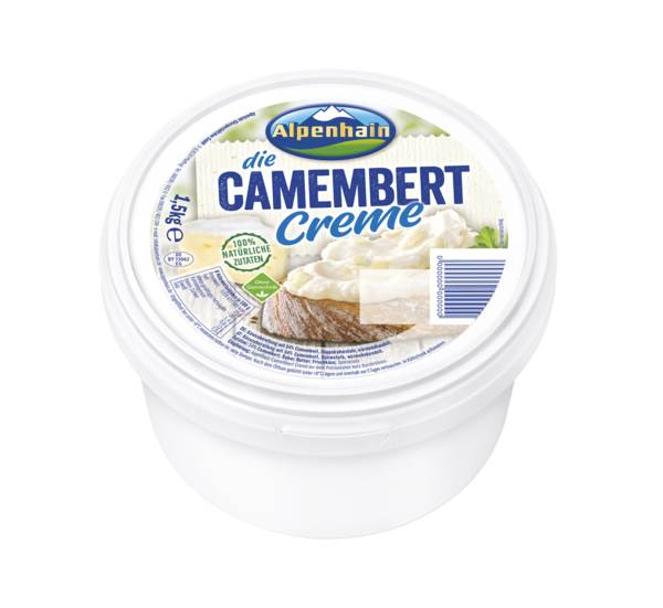Alpenhain Camembert Creme, Weichkäsezubereitung, Kuhmilch, 60% Fett i. Tr., Deutschland, 1,5 KG/BE