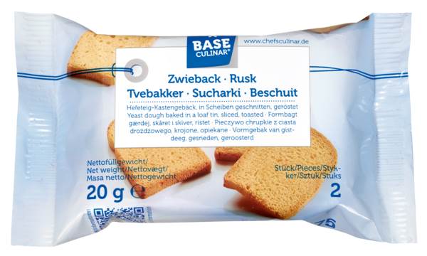 Base Culinar Zwieback, 2er Portion à 20 g, 100 PO/KT