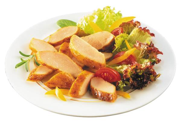 TK Sprehe Hähnchenbruststreifen, gegart, 3 KG/KT Hähnchenbrustfilets, flüssig gewürzt, in streifen geschnitten, gegart