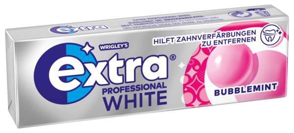 Extra Professional White Bubblemint, Zahnpflege-Kaugummi, zuckerfrei, 10 ST/PK