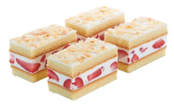 TK Pfalzgraf Erdbeer-Joghurt-Sahneschnitte, 2800 G/ST in 20 Stücke geschnitten,