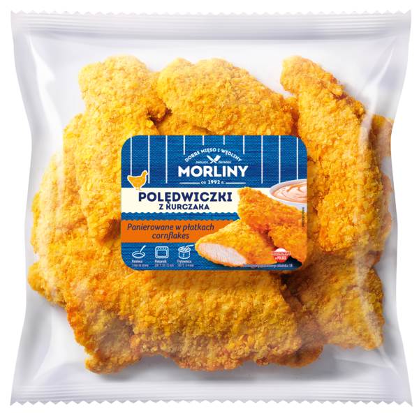 Mr Morliny Panierowane polędwiczki z kurczaka, smażone, pieczone, ok. 50-90g, ok. 1 KG/PA