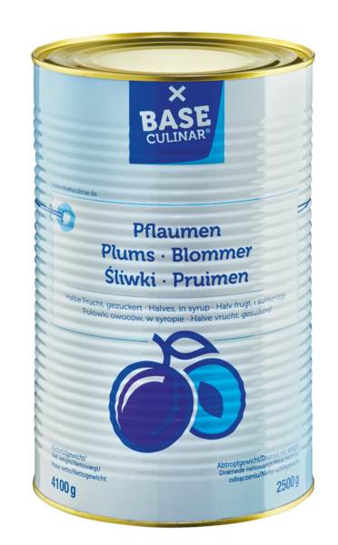 Base Culinar Pflaumen, 1/2  Frucht, gezuckert, ATG: 2500g, 4250 ML/DS