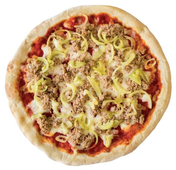 TK GIA Pizza Tonno e Cipolle, 29cm Durchmesser,  vorgebacken, 480g, 10 ST/KT mit Tomatensauce, Thunfisch, Zwiebeln und Mozzarella