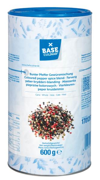 Base Culinar Streudose Bunter Pfeffer ganz, 0,6 KG/DS