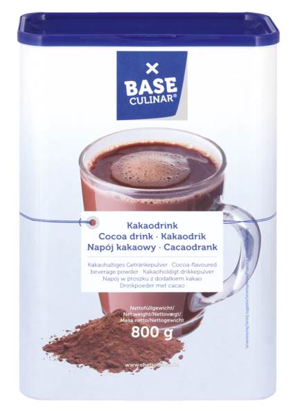 Base Culinar Kakaodrink, kakaohaltiges Getränkepulver in handlicher Dose, 0,8 KG/DS