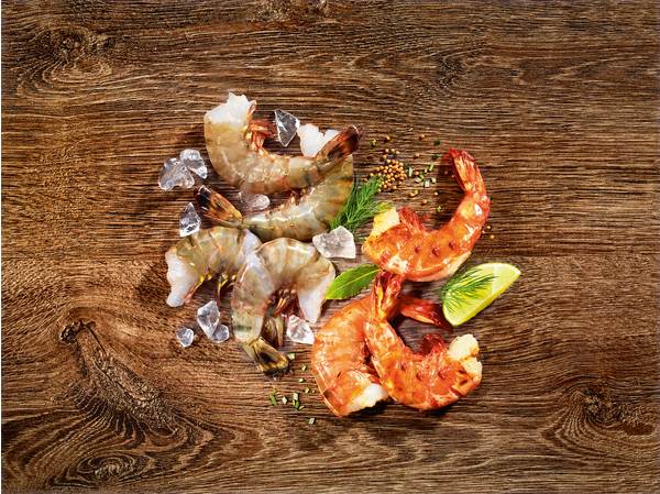 TK Star Culinar Black Tiger Garnelen "Easy Peel", roh, IQF, 20% Glasur, 6-8 Stück per lb, 1 KG/BT o.Kopf,Rücken geschlitzt&entdarmt, m.Schale,m.Trinkwasser, Nettofüllgew.: 0,8 kg