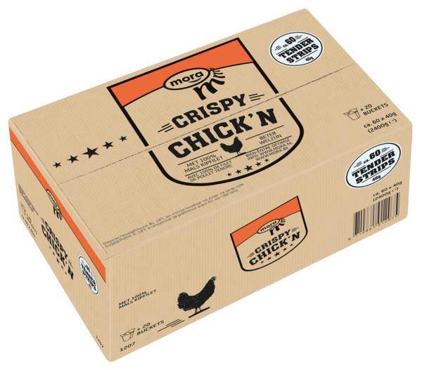 DV Mora crispy chick'n strips 30 gram per stuk 80 ST/DS