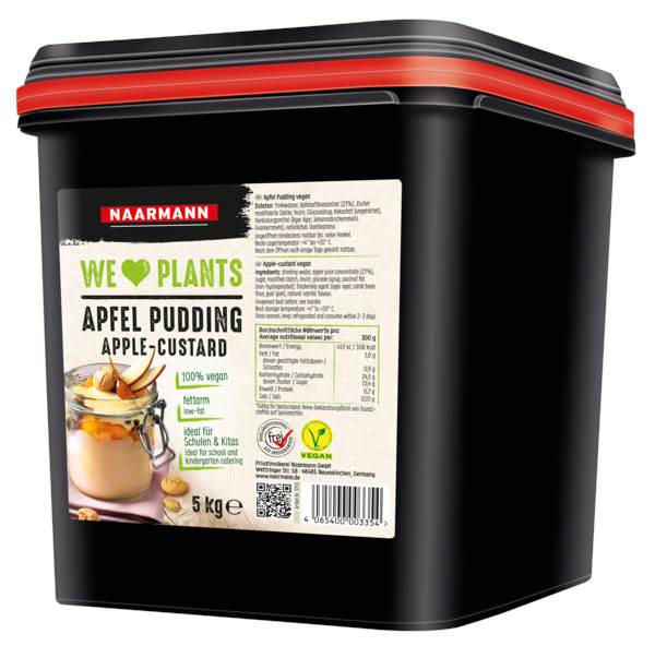 Naarmann Apfel Pudding vegan, 1% Fett absolut, 5 KG/EI