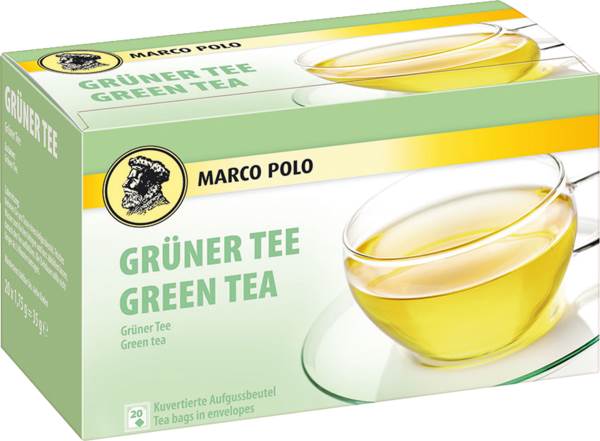 Marco Polo Grüner Tee,einzeln kuvertiert, Beutel à 1,75g, 20 BT/PK