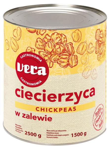 Vera Ciecierzyca konserwowa, (cieciorka), 2500 GR/PS masa netto po odcieku: 1500g